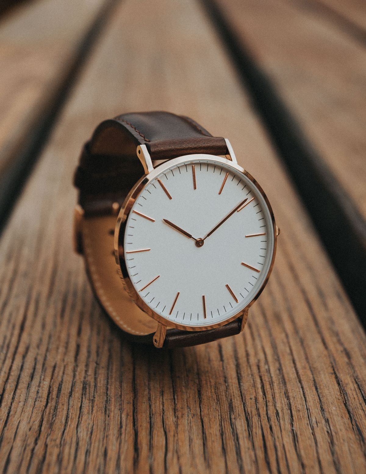Leather Strap Watch - Brown